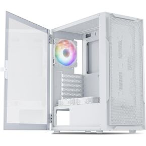 حافظة كمبيوتر DARKROCK A8-M باللون الأبيض Micro-ATX Mid Tower للكمبيوتر الشخصي للألعاب والأعمال لوحة جانبية من الزجاج المقسى تدعم مشعاع 240 مم في الأعلى 1 × مروحة ARGB ومراوح تبريد 2 × 120 مم مثبتة مسبقًا in Kuwait