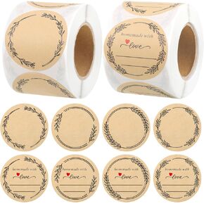 600 Pcs Natural Brown Kraft to and from Gift Tag Stickers 1.18"X2.36", Kraft to from Adhesive Gift Labels Sticker Valentine's Day Gift Tags Holiday Present Labels, 300 Pcs/Roll
