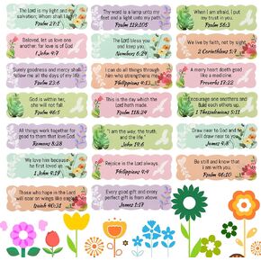 200 Pieces Bible Verse Stickers Scripture Inspirational Decals Bible Verse Motivational Faith Decals Jesus Christian Seal Decals for Christmas School Present Tags Spice Cup Bottles Decoration