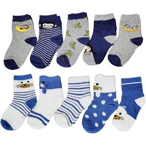 10 أزواج من الجوارب القطنية للأطفال الصغار من عمر 3 إلى 4T للأطفال على شكل عجل وشرائط على شكل قرد الدب على شكل حيوان in Kuwait
