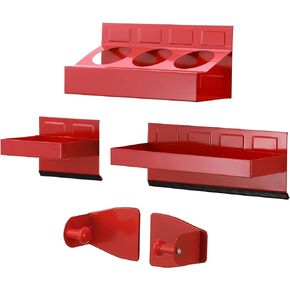 EMENTOL 4PCS Magnetic Tool Shelf Set, Tray, Paper Towel Holder, for Tool Organizer, Magnets Any Metal Surface, Black