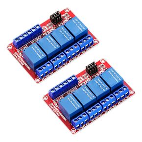 DaFuRui 4 Channel 5V Relay Module，2Pack 5V Relay Board with Optocoupler Support High/Low Level Trigger for Arduino Relay