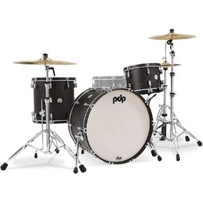 Pacific Drums & Percussion Drum Set Concept Classic 3-Piece 24" Kick, Ebony Stain Wood Hoops Shell Pack (PDCC2413EE)