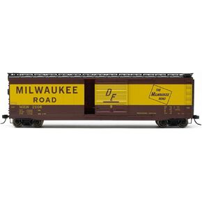 Rivarossi Milwaukee Road Box Car with Sliding Door Running Number 2104 HO Scale Train Rolling Stock HR6584B
