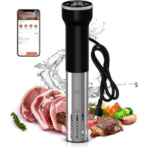 Sous Vide Machines Wi-Fi, Immersion Circulator Precise Cooker, sous-vide with Accurate Temperature & Timer Touch Control, 1000W, Portable, Noise-free, Fast Heating, IPX7 Waterproof, Cattleman Cuisine