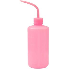 Htppzjr 1Pc Plastic Squeeze Bottle Safety Narrow Mouth Long Tube Drip Washing Bottle Tattooing Eyelash Cleaning Washing Bottle Lab Washing Bottle, 250 ML Pink