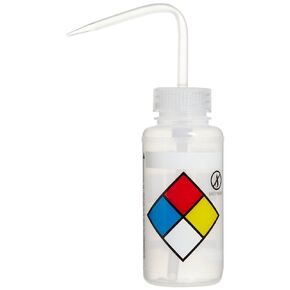 SP Bel-Art Right-to-Know Safety-Vented/Labeled 4-Color LYOB Wide-Mouth Wash Bottles; 250ml (8oz), Polyethylene w/Natural Polypropylene Cap (Pack of 4) (F11808-0009)