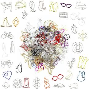 YETOOME 150 Pcs Mixed Cute Paper Clips, Assorted Colors Bookmark Paperclips, Fun Office Supplies Gifts for Students, Kids, Teachers (Random Shaped)