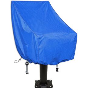 Kintaki Boat Seat Cover, 600D waterproof captains chair boat seat cover, Resistant No Fading Pedestal Pontoon Chair Seat Cover, Protection for Your Helm Chair Protective Cover, Blue,24"L x 22"W x 25"H