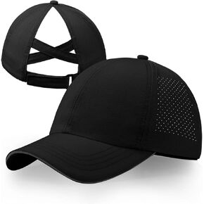 Girls Criss Cross Ponytail Hat Mesh Baseball Cap Kids Quick Dry Ponycap Hats Outdoor Summer Sports Hat Age 7-12