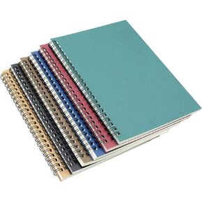 Yansanido Spiral Notebook, 6 Pcs A5 Craft Softcover 8mm Ruled 6 Color 60 Sheets -120 Pages Journals for Study and Notes(6 color)