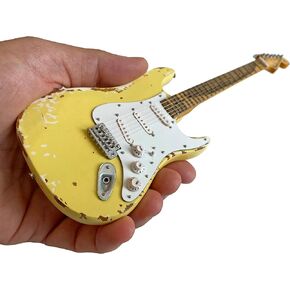 AXE HEAVEN Yngwie Malmsteen Mini Fender™ Strat™ Heavily Worn Olympic White Finish Guitar Model Replica