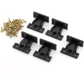 JCBIZ 5pcs Plastic Quick Fitting Furniture Panel Joint Bracket Fast Installation Push-On Clips Corner Buckle for Cabinet Wardrobe Mounting Roman Column Connection Black