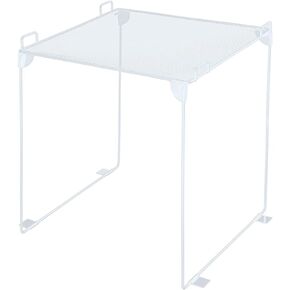 Panelee Locker Shelf for School Collapsible Locker Organizer Stackable Metal Locker Organization Gym Locker Accessories for Standard Size Locker Work Kitchen Office Bathroom (White, Double Layer)