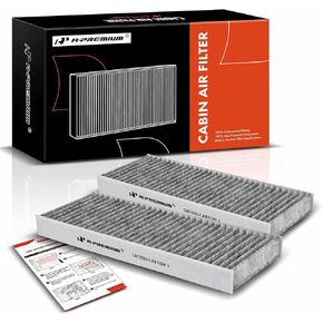 A-Premium 2-PC Cabin Air Filter with Activated Carbon Compatible with Nissan Frontier 2005-2023, Pathfinder 2005-2012, Xterra 2005-2015, NV1500/NV2500/NV3500 2012-2015 & Suzuki Equator 2009-2012