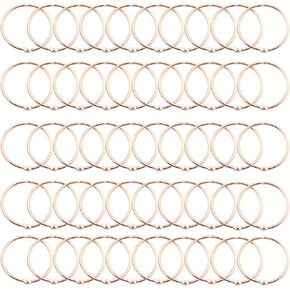 Lind Kitchen 50pcs 2" Rose Gold Book Ring Metal Loose Leaf Book Binder Hinged Buckle Rings Scrapbook Sketchbook Craft Photo Album DIY Binding Ring 51mm