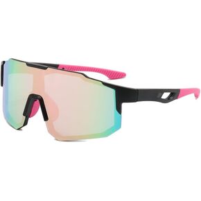 SANPLMG UV400 Outdoor Sports Sunglasses for Women Men Cycling Running Light frame,for Youth Baseball Fishing Sunglasses