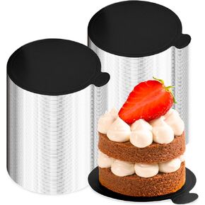 200 Pcs Mini Cake Boards, Black Mousse Cake Boards Mini Cake Bases Cake Paper Board Plates Cupcake Dessert Display Trays Cardboard Dessert Board Pastry Base - Grease Proof (Rectangular Cake Boards)
