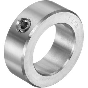uxcell Set Screw Collars 1-1/8" Bore 304 Stainless Steel Shaft Collars, 1-3/4" OD, 5/8" Width Axle Collar Clamp for Linear Rod Shaft Guide