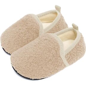 JPGLOV Toddler Slippers Boys Girls Winter Indoor Shoes Cozy Lightweight Rubber Sole for Kids