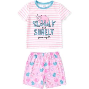 PATPAT Girls Pajamas Set Toddler Girl 2 Piece Short Sleeve Mermaid Unicorn Cat Pjs Summer Sleepwear Shorts Set 2-6 Years