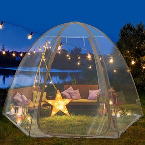EighteenTek Pod All Weatherproof Sports Tent Clear Bubble Tent Outdoor Instant Pop Up Shelter Chair Bubble Tent for Watching Sports Events, Camping, Fishing, Cheering, Parades 50"x50"x64"H