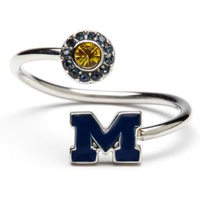 Stone Armory University of Michigan Wolverines Gifts for Women - Blue Michigan Ring with Crystals - Hypoallergenic and Adjustable Sizes 5-12 - Michigan Wolverines Jewelry in Saudi Arabia