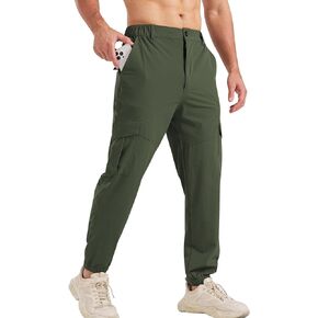 Surenow Men's Lightweight Hiking Pants Slim Fit Stretch Joggers Golf Cargo Work Pants for Men Quick Dry Travel Outdoor Pants