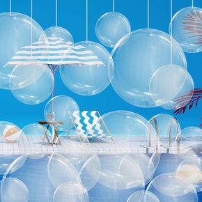 24Pcs Inflatable Clear Beach Balls Hang up Crystal Balls 5in with Hanging Rope and Hooks Swimming Pool Theme Party Beach Ball Skip Balls for Outdoor Summer Water Games Hawaiian Party