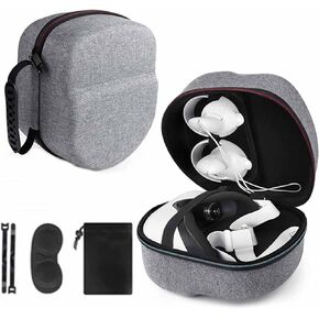 Case for Oculus Quest 2/Quest 3/Vision Pro Original/Elite Version VR Headset Accessories, VR Headset Carrying Case with Built-in Storage Compartment (Grey)