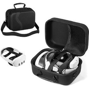 DEVASO Large Carrying Case for Meta Quest 3, Hard Travel Case Compatible with Battery Head Strap, Controllers and Other Accessories, Hard Shell Case and Superior Protection for Oculus Quest 3