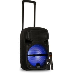 صوت صوتي من جولد وود مزود ببطارية وشاشة LED بلوتوث مقاس 12 بوصة وميكروفون لاسلكي (PRTY122، أسود) in Kuwait