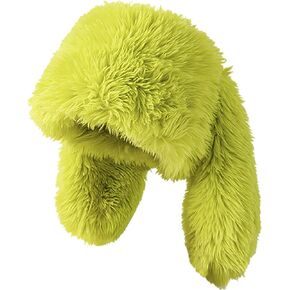 Furry Beanie Bunny Ears Hat Fluffy Warm Hat Plush Slouchy Beanies for Indoor and Outdoor