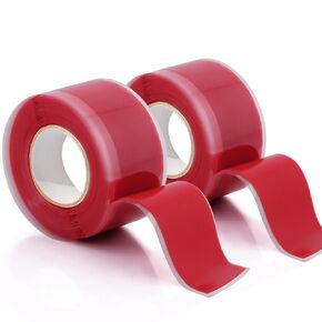 2 Rolls Self Fusing Silicone Tape - 1in(W) X 10ft(L) Waterproof Tape, Water Leak Seal Tape, Rescue Tape, Plumbing Hose Repair Tape, Rubber Tape for Cable Winding Insulating, Black