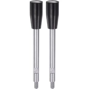 HARFINGTON 2pcs Clamping Handles M6 Thread 115mm (4.5") Length Chrome Plated Revolving Crank Handle Grip Handwheel Screw Stem for Lathe Machine