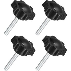 uxcell 4Pcs M6 x 30mm Star Knobs, Plastic Hex Shaped Clamping Knob Screw Hand Tightening Replacement Knob for Umbrella Base Replacement knob