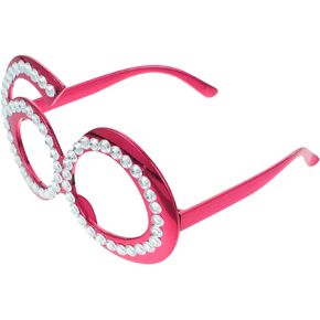 SHOWERORO 1 Pair birthday glasses purple glasses rhinestone decor rhinestone glasses Eyeglasses for Birthday