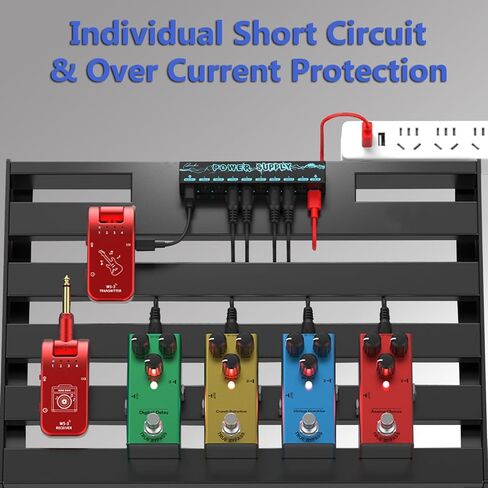 Ranch Guitar Pedal Power Supply 8 Isolated DC Outputs for 9V Effect Pedal Board with Type C Input and 5V USB Output in Kuwait
