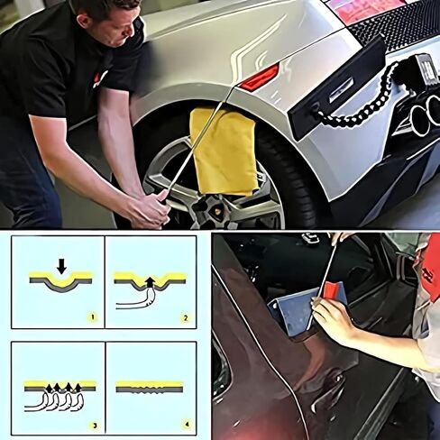 Dent Remover Repair Puller Tool Kit, Slide Hammer T Bar Dent Puller, Golden Lifter, Bridge Puller & Glue Gun for Automobile Body Motorcycle Refrigerator, Included Instruction Manual & Video (107PCS) in Saudi Arabia