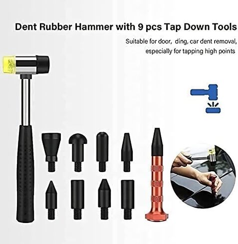 Dent Remover Repair Puller Tool Kit, Slide Hammer T Bar Dent Puller, Golden Lifter, Bridge Puller & Glue Gun for Automobile Body Motorcycle Refrigerator, Included Instruction Manual & Video (107PCS) in Saudi Arabia