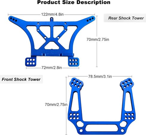 برج الصدمات الأمامي والخلفي مناسب لـ Traxxas 1/10 Slash 2WD، Slash VXL، Stampede VXL، Bandit VXL، Bandit، يناسب Ford F-150 Raptor، Rustler VXL، Rustler إلخ 2WD ألومنيوم 3638 3639 in Kuwait