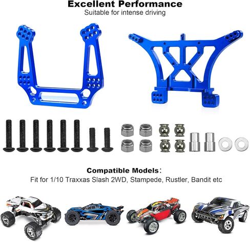برج الصدمات الأمامي والخلفي مناسب لـ Traxxas 1/10 Slash 2WD، Slash VXL، Stampede VXL، Bandit VXL، Bandit، يناسب Ford F-150 Raptor، Rustler VXL، Rustler إلخ 2WD ألومنيوم 3638 3639 in Kuwait