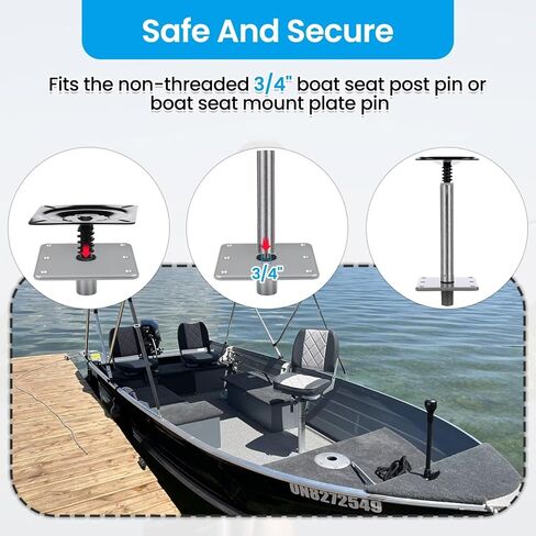 EXMIATOV Boat Seat Base, 7" x 7" Aluminum Boat Seat Pedestal Base with 3/4" Pin Post Socket, Boat Seat Pedestals Set, Base Corrosion Resistant High Durability, Suitable for Most Boat Seat Mount in Saudi Arabia