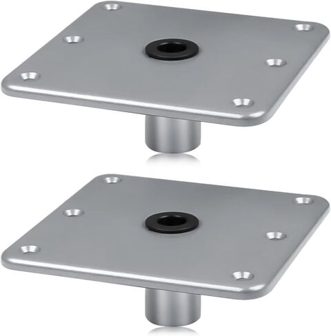 EXMIATOV Boat Seat Base, 7" x 7" Aluminum Boat Seat Pedestal Base with 3/4" Pin Post Socket, Boat Seat Pedestals Set, Base Corrosion Resistant High Durability, Suitable for Most Boat Seat Mount in Saudi Arabia