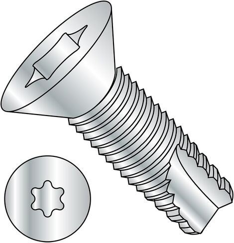 Small Parts 10103TF Steel Thread Cutting Screw, Zinc Plated, 82 Degree Flat Head, Star Drive, Type 23, #10-24 Thread Size, 5/8" Length (Pack of 100) in Saudi Arabia