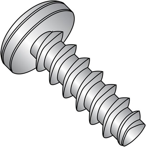 أجزاء صغيرة 0616LPP410 410 برغي دوار من الفولاذ المقاوم للصدأ للبلاستيك، لمسة نهائية خاملة، رأس المقلاة، محرك فيليبس، مقاس الخيط #6-19، طول 1 بوصة (عبوة من 25 قطعة) in Kuwait
