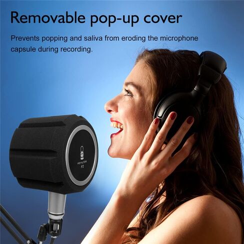 كرة عزل درع الرياح للميكروفون، غطاء إسفنجي للزجاج الأمامي، مرشح بوب صوتي لتسجيل الاستوديو وامتصاص الصوت وإلغاء الضوضاء in Kuwait