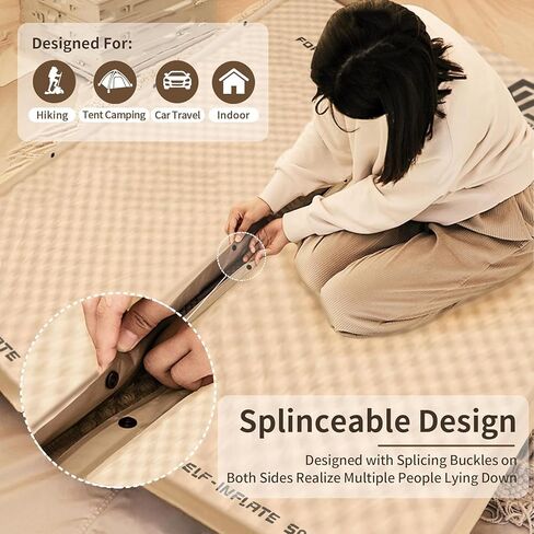 Single Self Inflating Sleeping Pad, Lightweight Insulated Camping Mats Inflatable Foam Camping Pad for Tent Camping, Hiking, Backpacking,Outdoors in Saudi Arabia