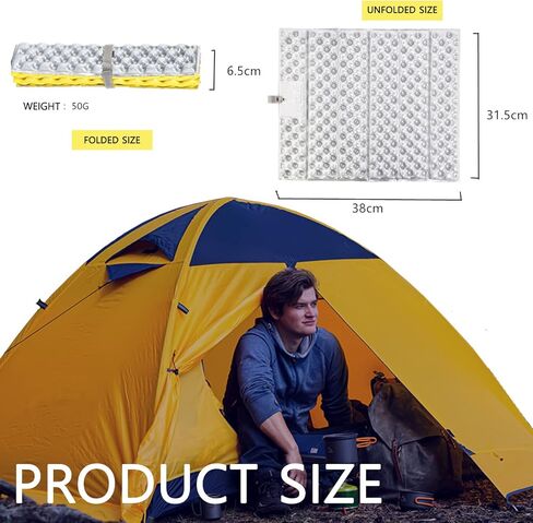 وسادة جلوس إسفنجية محمولة قطعة واحدة من YUSOVE، وسادة جلوس إسفنجية للأنشطة الخارجية، سجادة جلوس الأكورديون، قابلة للطي للركوع ووسادة مقعد لتوفير الراحة للمشي لمسافات طويلة وحقائب الظهر وتسلق الجبال والرحلات in Kuwait