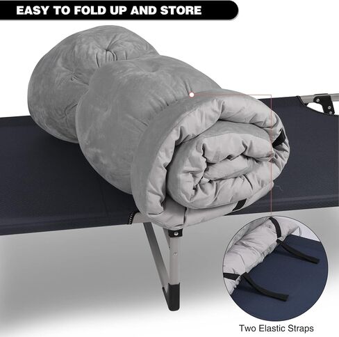 REDCAMP 75"x28" Sleeping Cot Pads for Camping, Soft Thicker Camping Cot Mattress Pad Portable for Outdoor Hiking, Light Gray in Saudi Arabia